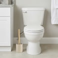 thumbnail image 3 of Stylish Matte Beige Toilet Brush and Holder Set with Natural Bamboo Handle - Polyresin Bathroom Cleaning Solution, 3 of 8