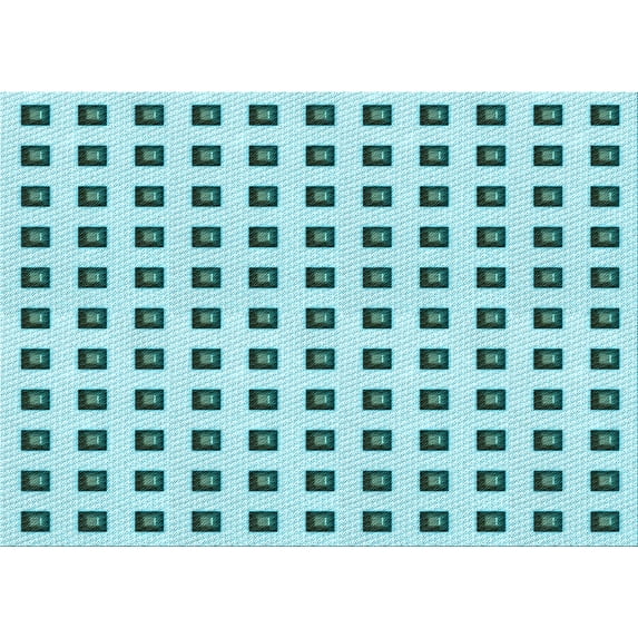 Ahgly Company Indoor Rectangle Patterned Deep-Sea Green Area Rugs, 6' x 9'
