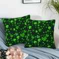 thumbnail image 6 of Lucky Clover Throw Pillow Covers Set of 2 St.Patrick''s Day Pillow Covers 18x18 Inch Modern Farmhouse Home Decorative Pillow Cases Cushion Cover for Sofa Living Room Office, 6 of 6