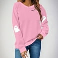 thumbnail image 2 of LHVUOA Womens Halloween Sweatshirts Spooky Season Funny Long Sleeve Crewneck Shirts Cute Ghost Graphic Halloween Sweater Pullover Tops, 2 of 5