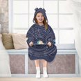 thumbnail image 7 of FORMRS Wearable Blanket Hoodie with Sleeves for Kids Cozy Flannel Sweatshirt, Beige Cat Planet, 7 of 7