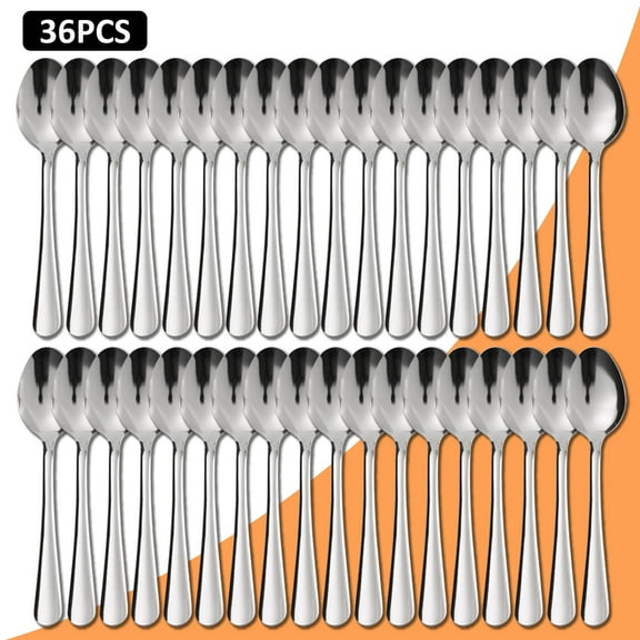 36 Pieces Dinner Spoons, 7.1 inch Stainless Steel Spoons Silverware, Table Spoon for Home Kitchen Restaurant, Kitchen Essential Dinner Spoons, Dishwasher Safe