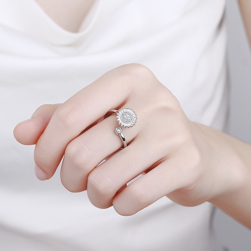 Spinning Flower Ring Copper Adjustable Fidget Relief