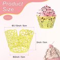 thumbnail image 3 of Uxcell 50-Pack Envoltorios de Cupcakes, Papel de Arte Perlado, Encaje de Gotas de Agua Hueco para Decoración de Bodas/Fiestas de Cumpleaños [Verde Claro], 3 of 7