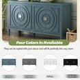 thumbnail image 5 of Side Board, Sideboard with Circular Groove Design, Sideboard Buffet Cabinet, Retro Storage Cabinet with Round Metal Door Handle for Entrance, Dinning Room, Living Room, Antique Blue, 5 of 9