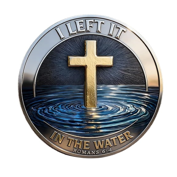 HuiXinOu Christian Baptism Commemorative Coin, Inspiring Challenge Coin Gift, Symbolizes Salvation & New Beginnings, Reminds People to Let Go of Old Lives, Perfect for Christian Believers