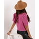thumbnail image 2 of Jersey Goranbon para mujer, manga corta, abullonado, rosa intenso, 2 of 2