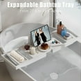 thumbnail image 4 of Bathtub Tray Caddy,Premium Bamboo Expandable Bath Tub Trays Table, Foldable Bathroom Accessories,Great House Warming, Anniversary and Birthday Gifts, 4 of 7