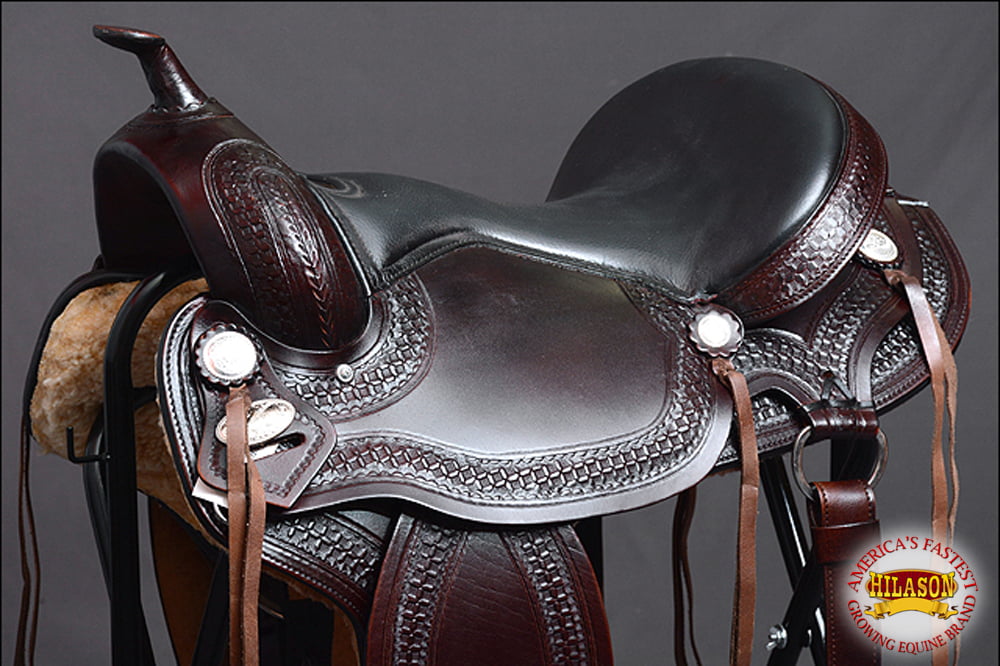 16 In Hilason Gaited Western American Leather Flex Trail Horse Saddle