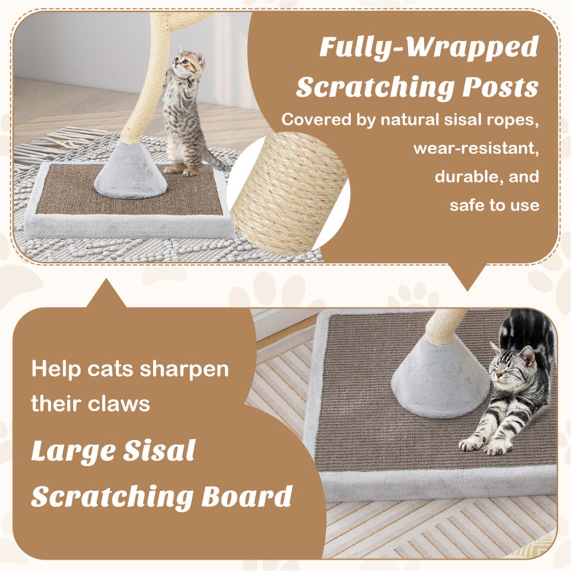 Kadyn 70" Modern Cat Tree Tower for Indoor Cats, Large Cat Condo with Scratching Post and Removable Pads for Small Large Cats, Gray