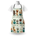 thumbnail image 3 of Animal World Apron, Funny Cartoon Artwork of Monkey Elephant Giraffe Having Shower, Unisex Kitchen Bib with Adjustable Neck for Cooking Gardening, Adult Size, Teal Burnt Orange Ivory, by Ambesonne, 3 of 4