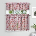 thumbnail image 2 of Kitchen Curtains 36 Inch Short - 3 Panel Set Strawberry Print, Rod Pocket Window Curtains 100% Polyester, Cute Fruit Valance for Farmhouse, Cafe, Living Room, Bedroom, Easy Wash, 2 of 6