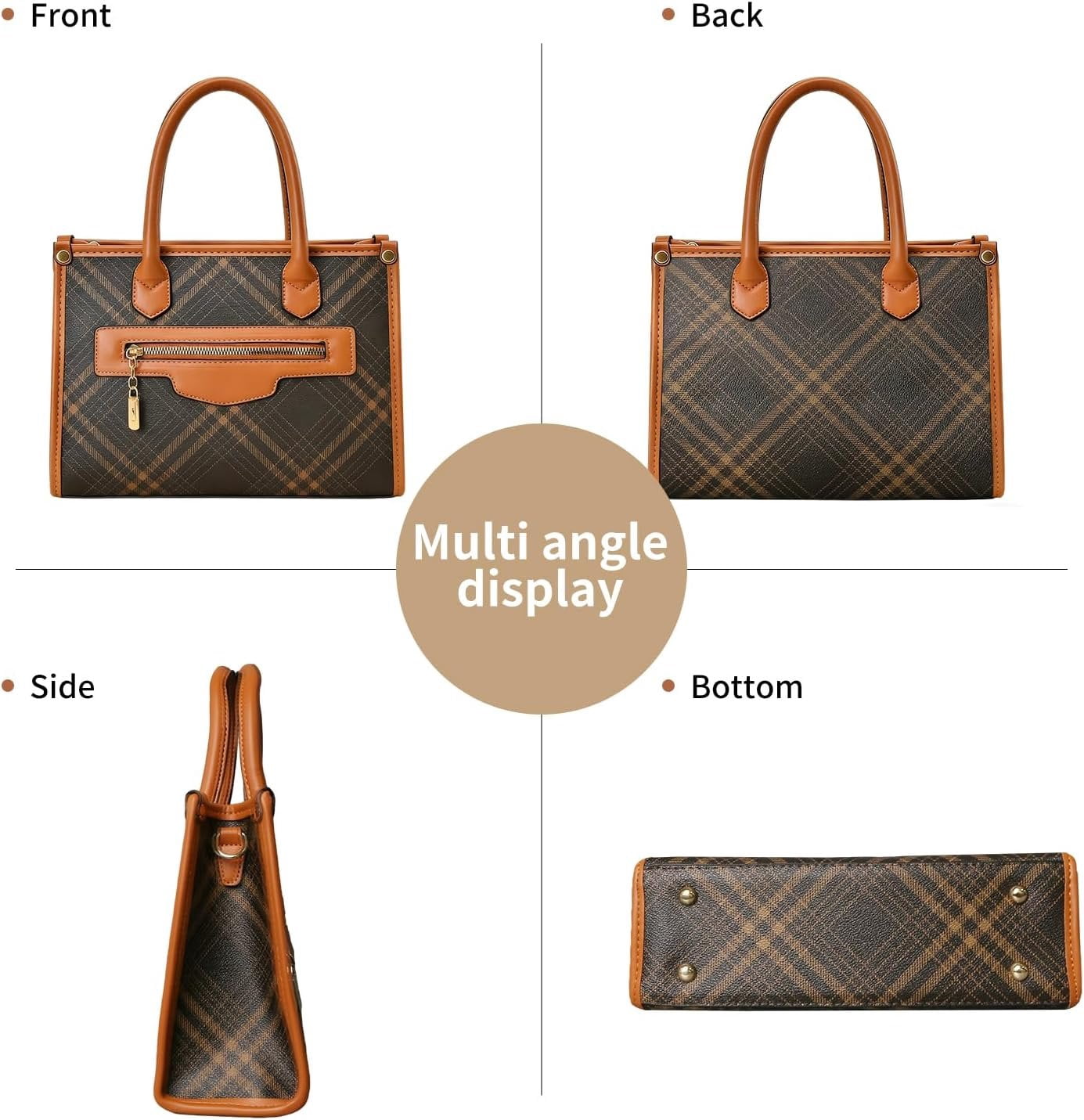 Purses and Handbags for Women, 3 count Women's Handbags Fashion PU Leather, Tote  Top Handle Satchel Purse Bags
