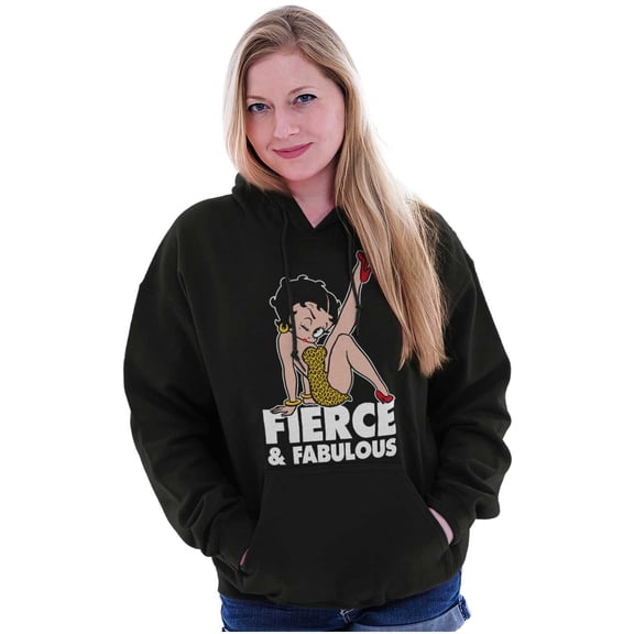 Betty Boop Cartoon Fierce Fabulous Hoodie Sweatshirt Women Brisco Brands S