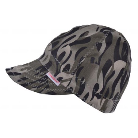 Comeaux Supply Welding Cap - Black Barbed Wire Pattern, Reversible 100% Cotton, Size 6 7/8"