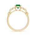 thumbnail image 2 of ANGARA Lab Grown Nature Inspired Round Emerald Leaf Shank Ring for Women in 14K Yellow Gold (Size-6mm) | May Birthstone, Birthday, Anniversary, Jewelry Gift for Women | Lab-Grown Emerald Ring, 2 of 8