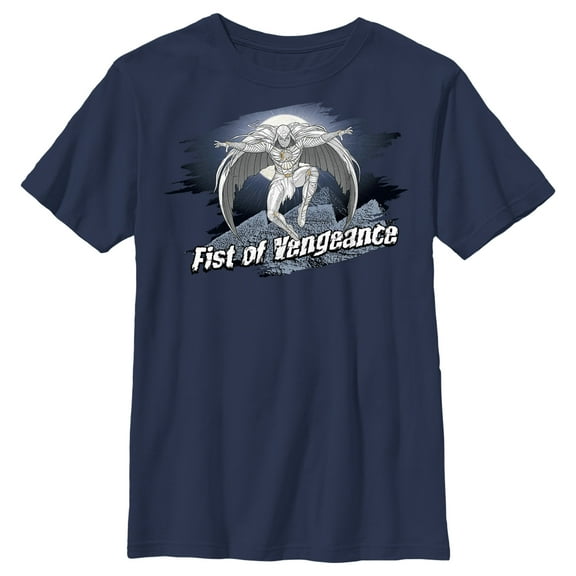 Boy's Marvel: Moon Knight Fist of Vengeance Sketch Graphic Tee Navy Blue X Large