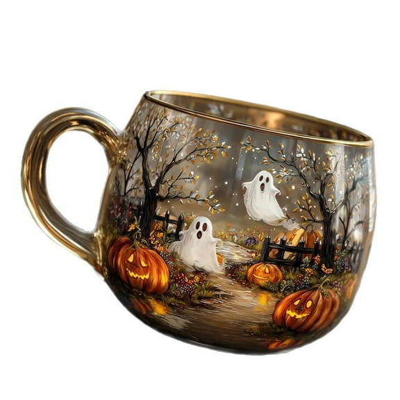lixuesong Handpainted Halloween Glass Cup For Dinner Parties Dishwasher Safe 101ml Kitchenwares Party Tableware Glass Mugs