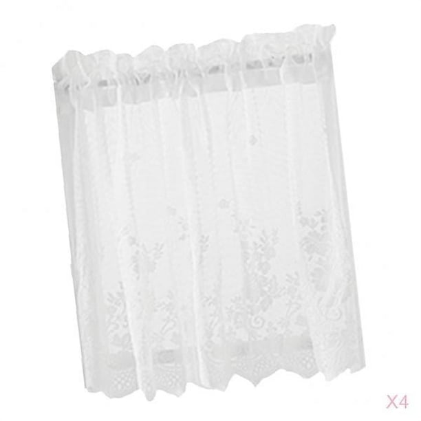 4 Unids Bordados Florales Cortina Cortina Niveles De Ventana Voile Para Cafe Cocina Oficina, Sala De , Salón De , , E