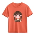 thumbnail image 7 of BXSRUTA Girls Short Sleeve Cotton T-Shirt Bunny Rabbit Print Round Neck Casual Tee for Summer Daily Wear, 7 of 7