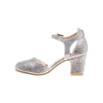 thumbnail image 2 of Badgley Mischka Girls Heel Dress Shoes with Bow  Elegant Girls Pumps, Low Heels, Flower Party, Wedding, Princess (Little Kids), Silver, 13, 2 of 7