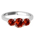 thumbnail image 2 of Mauli Jewels Rings for Women 2.15 Carat Three Stone Garnet Ring 4-prong 10k White Gold, 2 of 7
