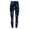 thumbnail image 3 of Hvot&aat Women Mardi Gras Leggings Stretch High Waisted Yoga Pants Sparkly Printed Carnival Party Pant, 3 of 5