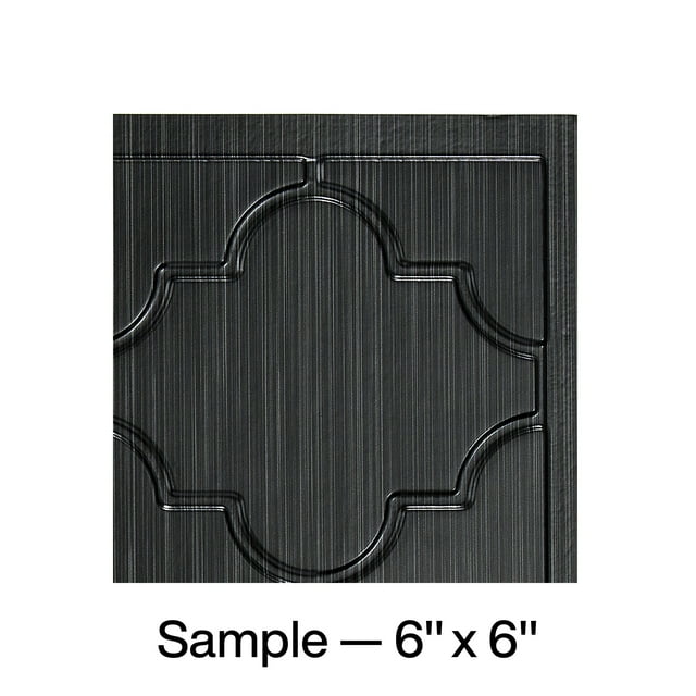 FASÄDE Monaco Decorative Vinyl Backsplash Panel in Brushed Onyx (6X6 Inch Sample)