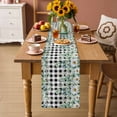 thumbnail image 2 of Green Eucalyptus Leaves Table Runner - 36 Inch Long Summer Botanical Daisy Black Plaid Cotton and Linen Blended Dress Scarves Farmhouse Table Runner for Kitchen Dining, Coffee Table, 13" x 36", 2 of 8