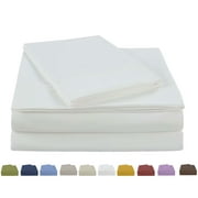 NC Home Fashions Beauty In Basic Solid Color Sheet set, Twin , Bright White