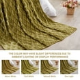 thumbnail image 5 of Exclusivo Mezcla Large Soft Throw Blanket for Couch, 50x70 Inches Diamond Geometry Pattern Velvet Fleece Blanket, Cozy, Warm and Lightweight Olive Green Blanket, 5 of 7