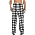 thumbnail image 3 of Xecao Black Tartan Plaid Men's Straight Lounge Pajama Pants: The Ultimate in Comfortable Sleepwear, 3 of 9