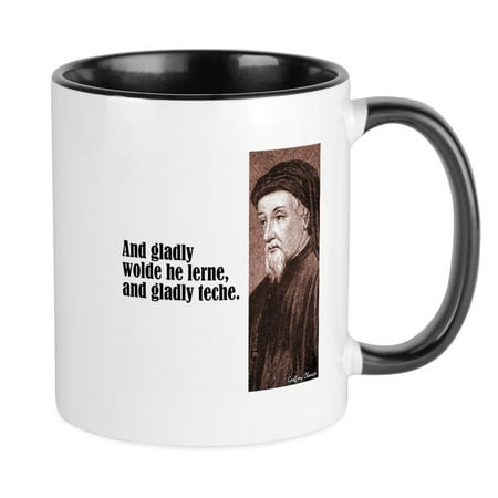 

CafePress - Chaucer Gladly Lerne Mug - Ceramic Coffee Tea Novelty Mug Cup 11 oz