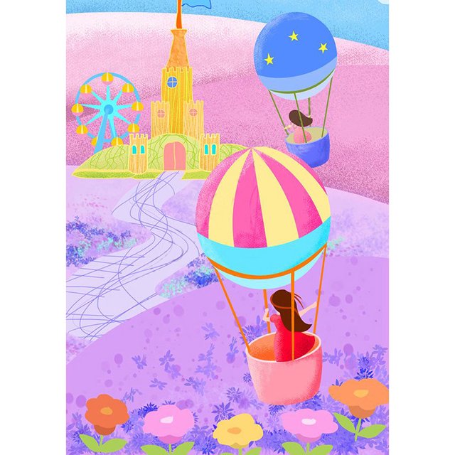 Diamond Painting (DB1922) Globo Aerostático Cuadrado Resina Rhinestone (FH242) 40x50cm FLhrweasw Nuevo