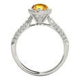 thumbnail image 4 of Mauli Jewels Engagement Rings for Women 1.55 Carat Diamond and Pear Shaped Citrine Ring 4-prong 10K White Gold, 4 of 7