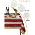 thumbnail image 3 of American Flag Vintage Tablecloth Rectangle Table Cloth 52x70,Waterproof Outdoor Table Cloth Covers Decorative Table Protector,Brown Red Stripes US Flag Washable Table Cover for Kitchen Dinning Party, 3 of 8