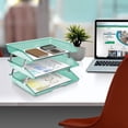thumbnail image 3 of Acrimet Plastic 3-Tier Letter Size File Organizer, Clear Green, 3 of 9