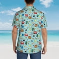 thumbnail image 5 of Cauagu Travel1 Print Hawaiian Shirt for Men,Casual Short Sleeve Button Down Shirts Summer Beach Men's Regular-Fit Short-Sleeve Print Shirt -Large, 5 of 6