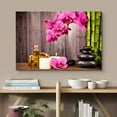thumbnail image 2 of wall26 Canvas Print Wall Art Pink Orchid Flowers Bath Oil Zen Bamboo Pebbles Nature Wilderness Photography Realism Rustic Landscape Colorful Multicolor for Living Room, Bedroom, Office - 16"x24&, 2 of 5