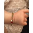 thumbnail image 2 of 18K Yellow Gold Enamel Red and White Lady Bug  Id Bracelet 5.5 inches with extra ring at 4.75 inches, 2 of 4
