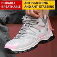 thumbnail image 5 of Steel Toe Work Boots for Women Construction Safety Boot Indestructible Shoes Lightweight Comfortable Slip Resistant Puncture Proof Slip Resistant Working Sneakers 7.5, 5 of 10