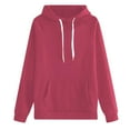 thumbnail image 2 of Hpapadks Sweatshirt for Women Classic Solid Long Sleeve Comfortable Fit Hooded Sweatshirts with Pocket Hoodies for Women Hot Pink L, 2 of 4