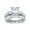 Platinum-Plated Sterling Silver, variant on PalmBeach Jewelry Princess-Cut Halo Cubic Zirconia 2-Piece Wedding Ring Set 3.62 TCW in Gold-Plated or Platinum-Plated Sterling Silver