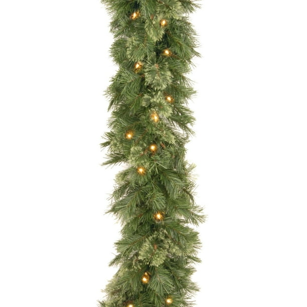 9' x 10" PreLit Wispy Willow Artificial Christmas Garland Clear Lights