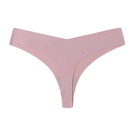 

EHTMSAK Women s Seamless Thong Breathable Soft Low Rise Briefs Pink S