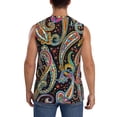 thumbnail image 4 of Fotbe Watercolor Romantic Paisley Men's Camiseta sin Mangas Estampada para Hombres, Playera Casual para Gimnasio, Entrenamiento, Playa-Large, 4 of 7