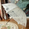 thumbnail image 6 of New Wave Edge Retro Transparent Umbrella PVC Three Folding Arch Butterfly Rose Umbrella, 6 of 10