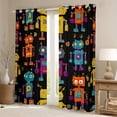 thumbnail image 2 of Manfei Funny Retro Robot Black Out Curtains,Intelligent Machine Mechanical Curtains Pack of 2 (42x63 Each),Modern Cartoon Bedroom Curtains For Boys Kids,Super Cozy Room Decor, 2 of 6