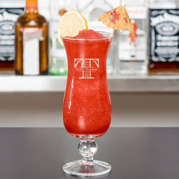 Personalized Initial and Name Core Hurricane Glass