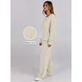 thumbnail image 4 of Luniro Lounge Sets for Women Fall Pajamas Set Ribbed Knit Long Sleeve Top Pants 2 Piece Outfits, 4 of 8